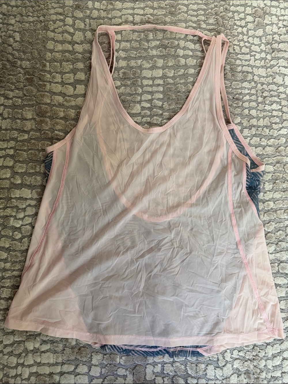 lululemon athletica Light Pink Mesh Racerback Overlay Tank